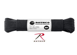  POLYESTER PARACORD 50 FT / BLACK  ROTHCO 30710