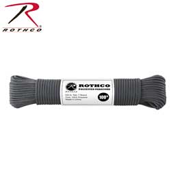  POLYESTER PARACORD 100 FT / GREY  ROTHCO 30809