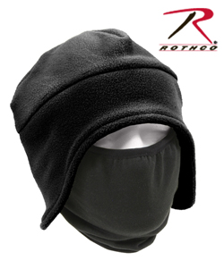  CONVERTIBLE FLEECE POLYESTER FACE MASK - BLACK  ROTHCO 8943