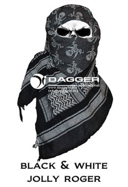  Tactical Shemagh Black/White Jolly Roger  DAGGER DI-9002