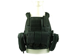  Molle Assault Plate Carrier Vest BLACK (600D) WS20109B