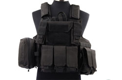   Molle Tactical Plate Carrier Vest Black (600D) WS20115B